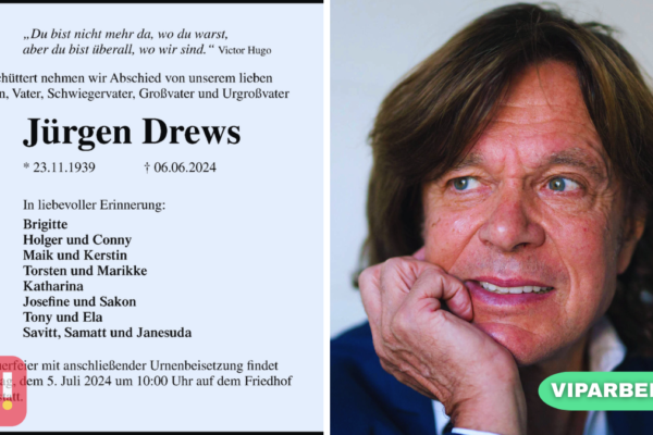 jürgen drews verstorben heute